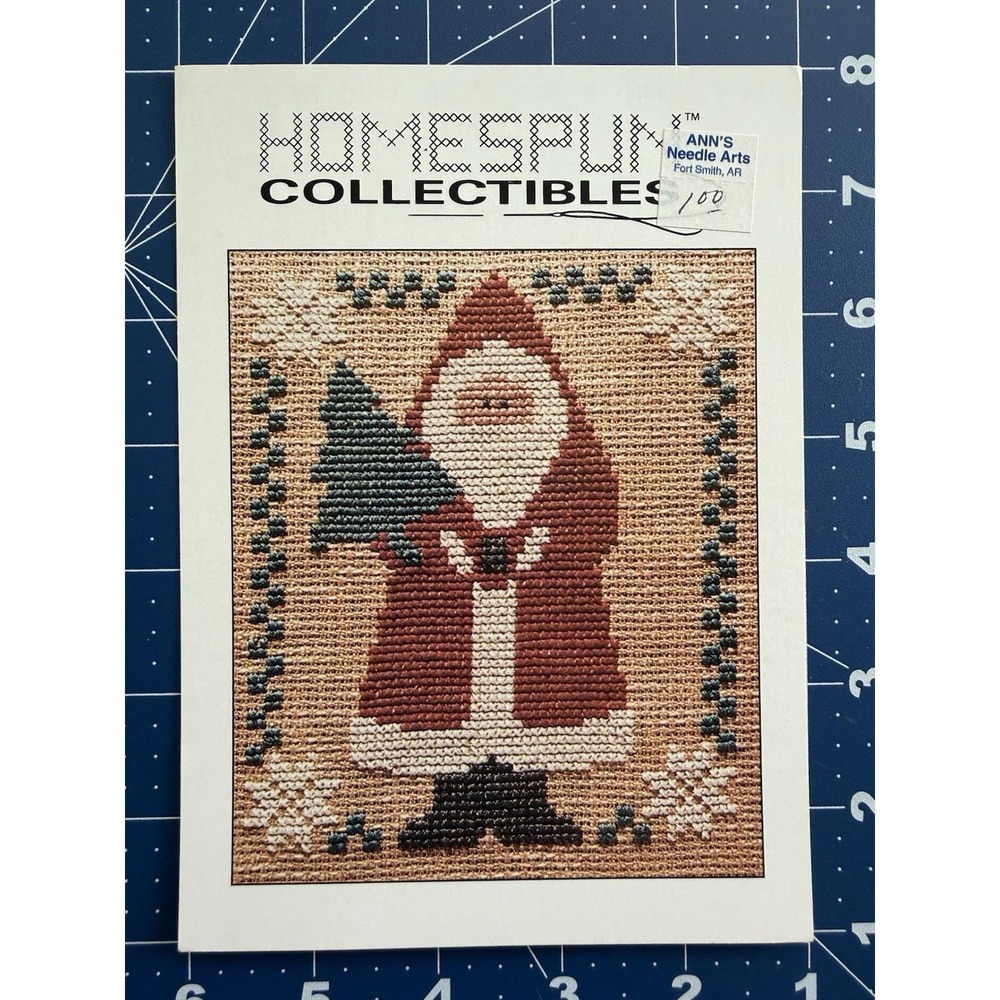 Homespun collectibles Hooded Santa With Christmas Tree Cross Stitch Pattern